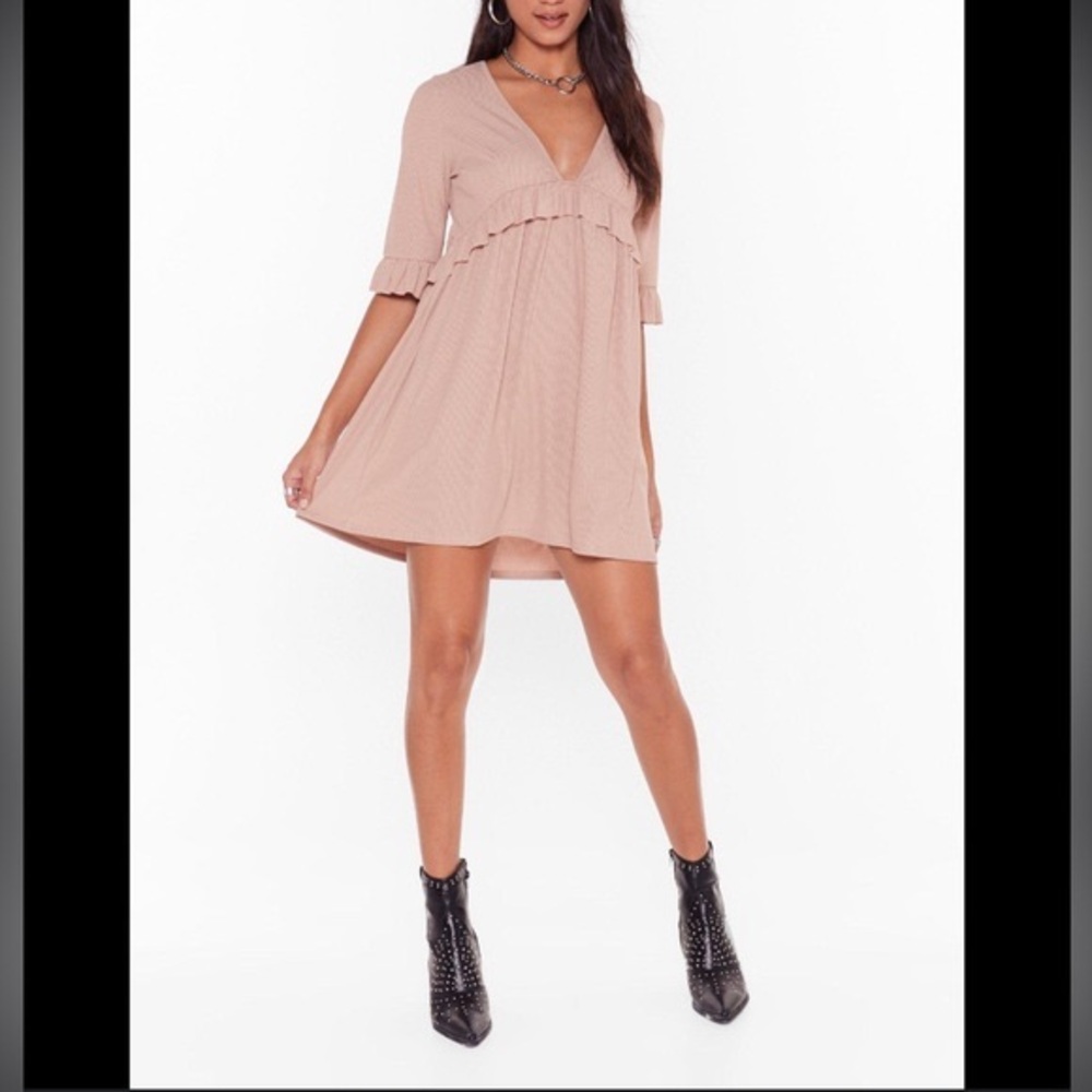 Nasty Gal smock ‘em dead ribbed mini dress size 4